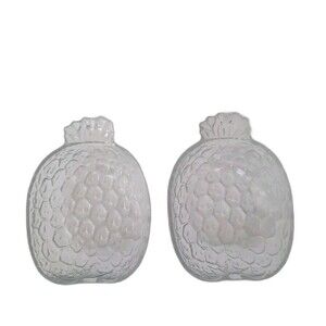 Clear Textured Glass  Pineapple Shaped Bowls (Set  Of  2)